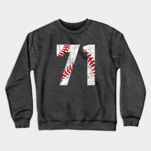 Vintage #71 Baseball Laces Baseball Mom Jersey Love Baseball Crewneck Sweatshirt